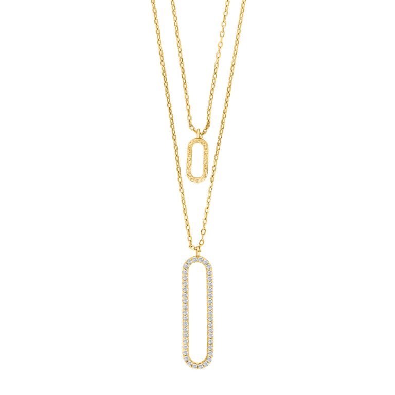 Joanli Nor LeneNor halskæde i forgyldt sølv med cubic zirkonia