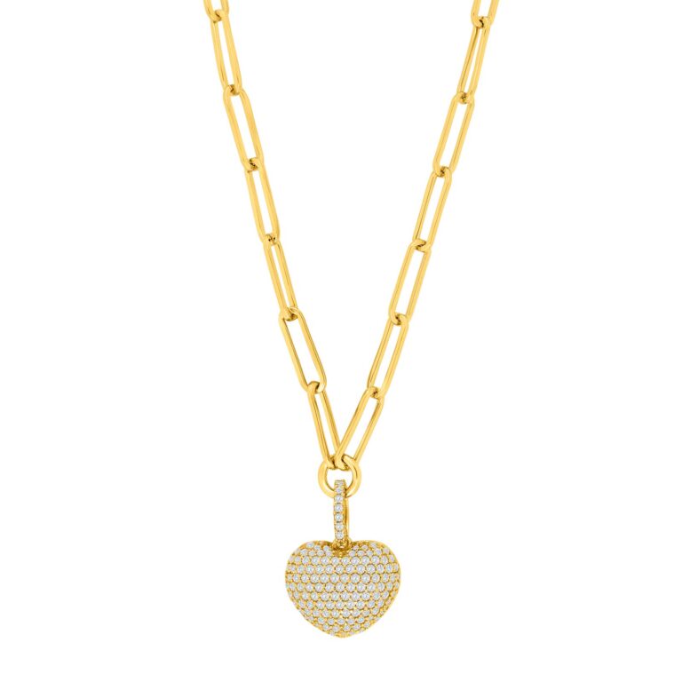 Joanli Nor MimiNor hjerte halskæde i forgyldt med kubisk zirkon