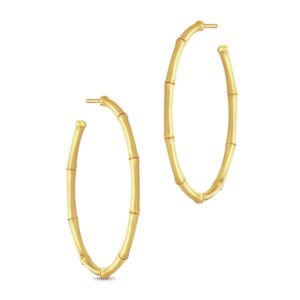 Julie Sandlau Bamboo Hoop creoler, stor model i forgyldt