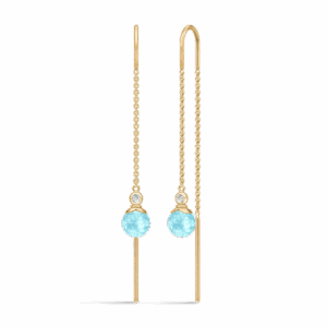 Julie Sandlau Berry Chain ørehængere i forgyldt med isblå krystal og cubic zirkonia