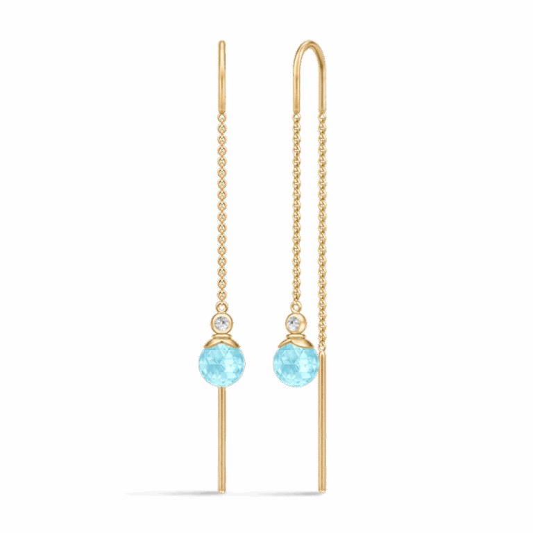 Julie Sandlau Berry Chain ørehængere i forgyldt med isblå krystal og cubic zirkonia