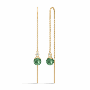 Julie Sandlau Berry Chain ørehængere i forgyldt med turmalin krystal og cubic zirkonia