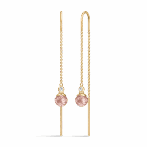 Julie Sandlau Berry Chain ørehængere i forgyldt med turmalin rose krystal og cubic zirkonia