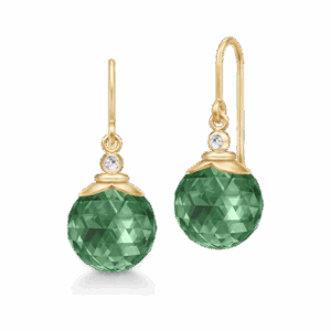 Julie Sandlau Berry ørehængere i forgyldt med turmalin krystal og cubic zirkonia