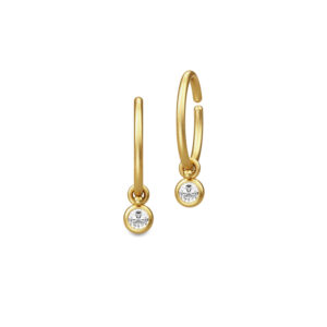 Julie Sandlau Finesse creoler forgyldt med cubic zirkonia