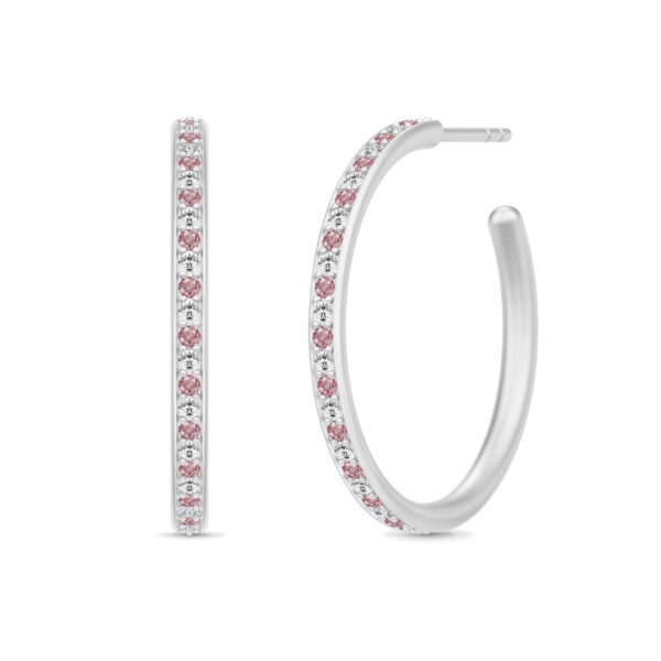 Julie Sandlau Infinity Hoops øreringe i sølv med rosa cz