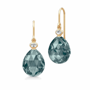 Julie Sandlau Ofelia øreringe i forgyldt med Midnight Blue krystal og kubisk zirkonia