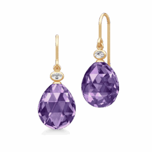 Julie Sandlau Ofelia øreringe i forgyldt med ametyst krystal og kubisk zirkonia