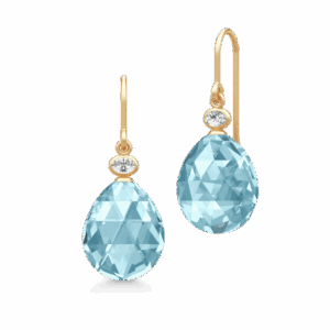 Julie Sandlau Ofelia øreringe i forgyldt med isblå krystal og kubisk zirkonia