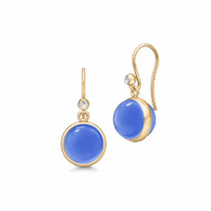 Julie Sandlau Prime øreringe i forgyldt med royal blue krystal