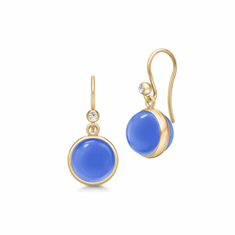 Julie Sandlau Prime øreringe i forgyldt med royal blue krystal