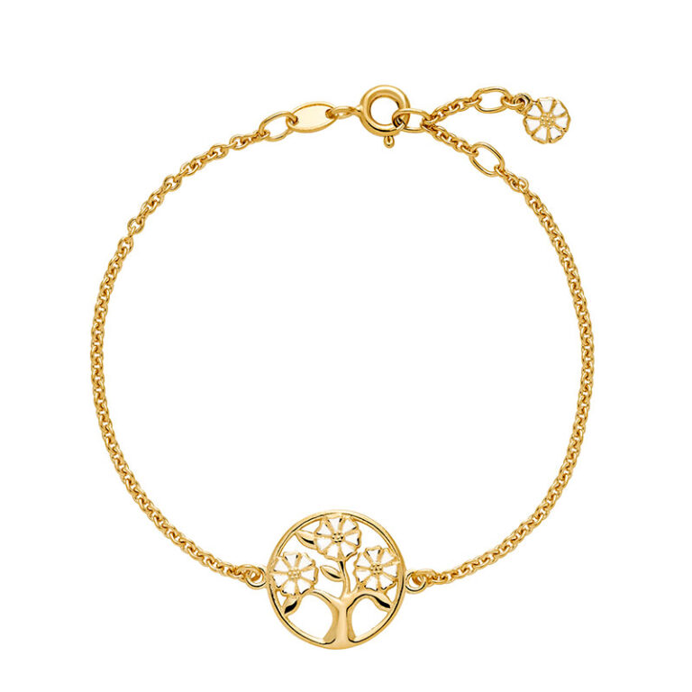 LUND Copenhagen forgyldt Marguerit Livets Træ armbånd
