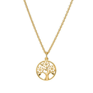 LUND Copenhagen forgyldt Marguerit Livets Træ halskæde