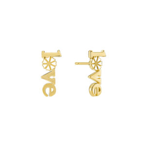 LUND Copenhagen forgyldte LOVE Marguerit ørestikker