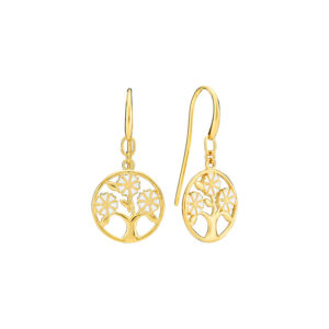 LUND Copenhagen forgyldte Livets Træ Marguerit øreringe