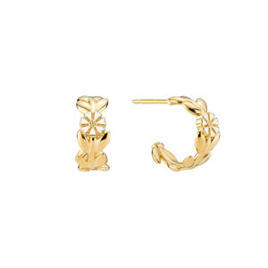 LUND Copenhagen forgyldte Marguerit øreringe Ø15