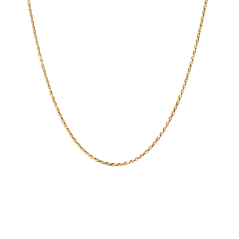 Large Twisted Sparkly halskæde - forgyldt