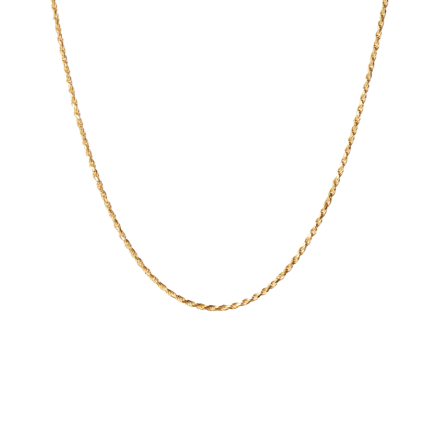 Large Twisted Sparkly halskæde - forgyldt