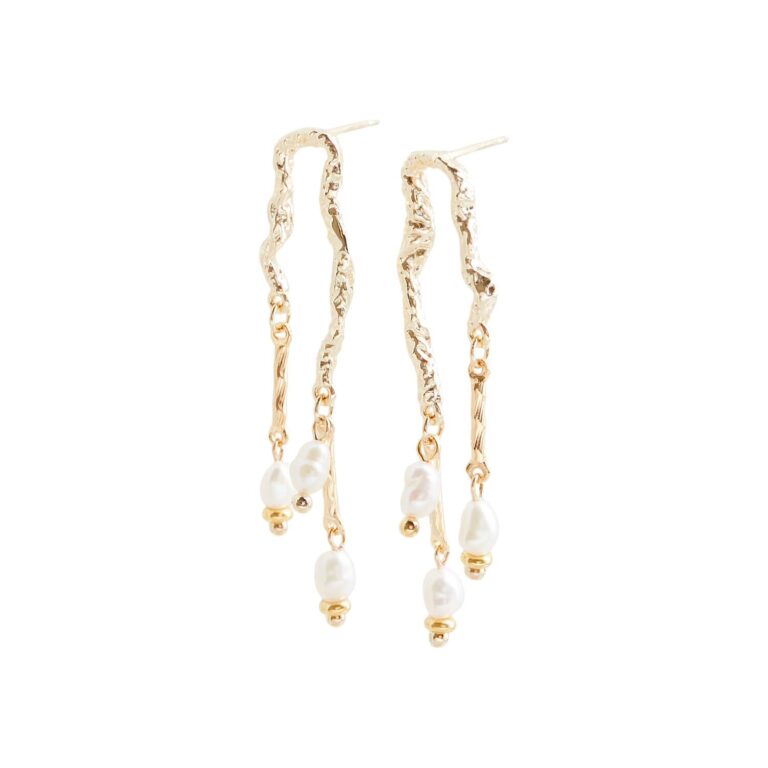 Leena hængeøreringe - forgyldt