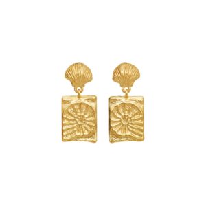 Leva øreringe - forgyldt