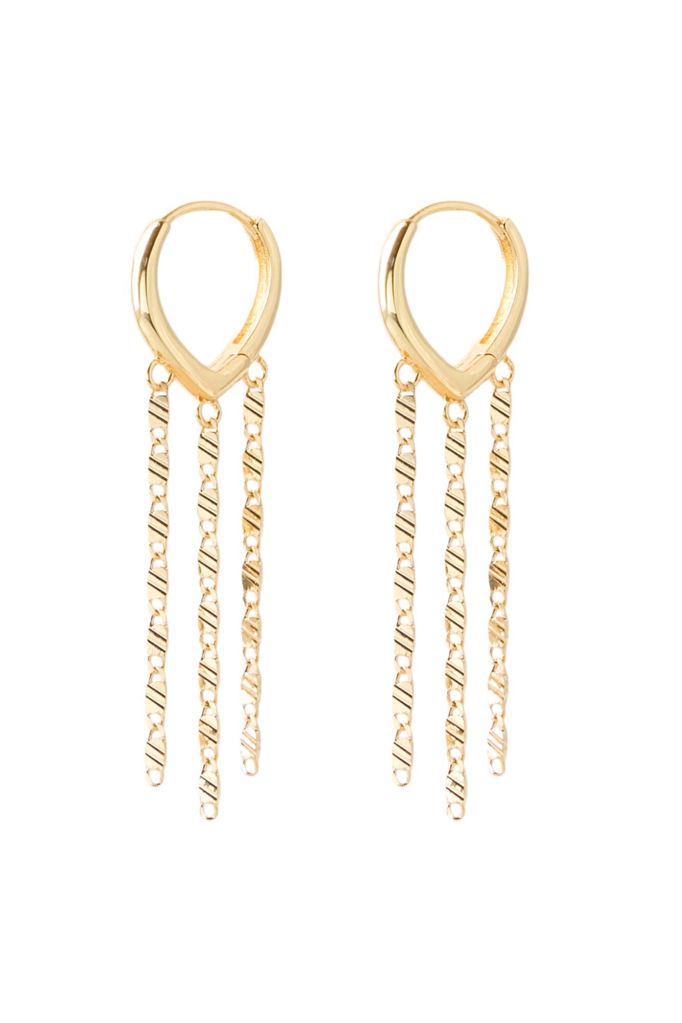 Lini String øreringe - guldfarvet