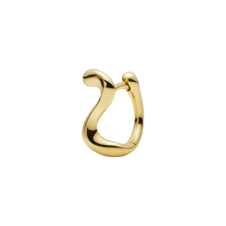 Lotus 9 Huggie ørering - forgyldt