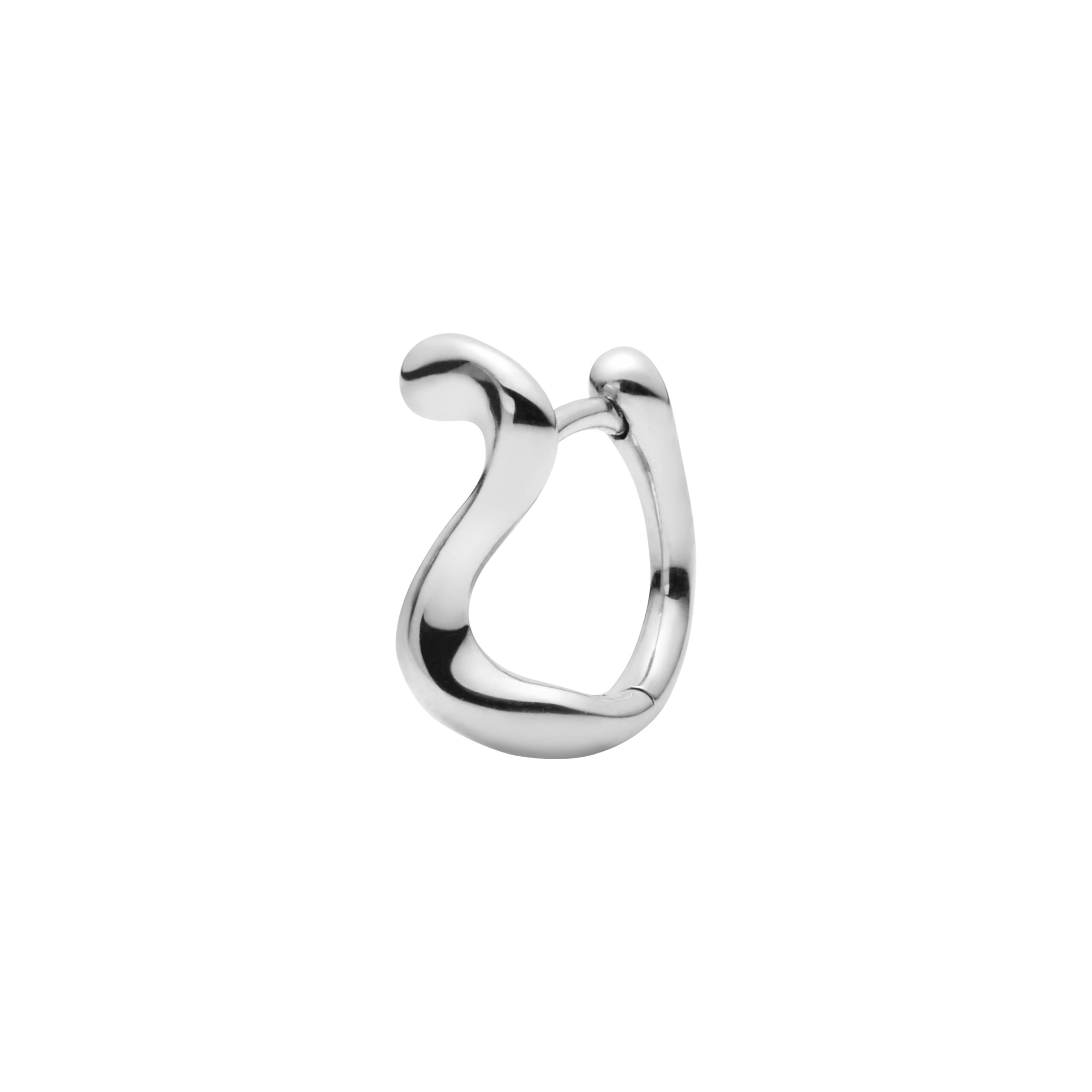 Lotus 9 Huggie ørering - sølv