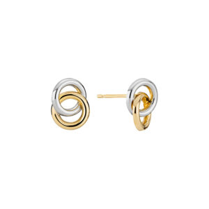 Lund Copenhagen 8 kt. Tofarvet Guld Øreringe, 10x8mm Ørestikker