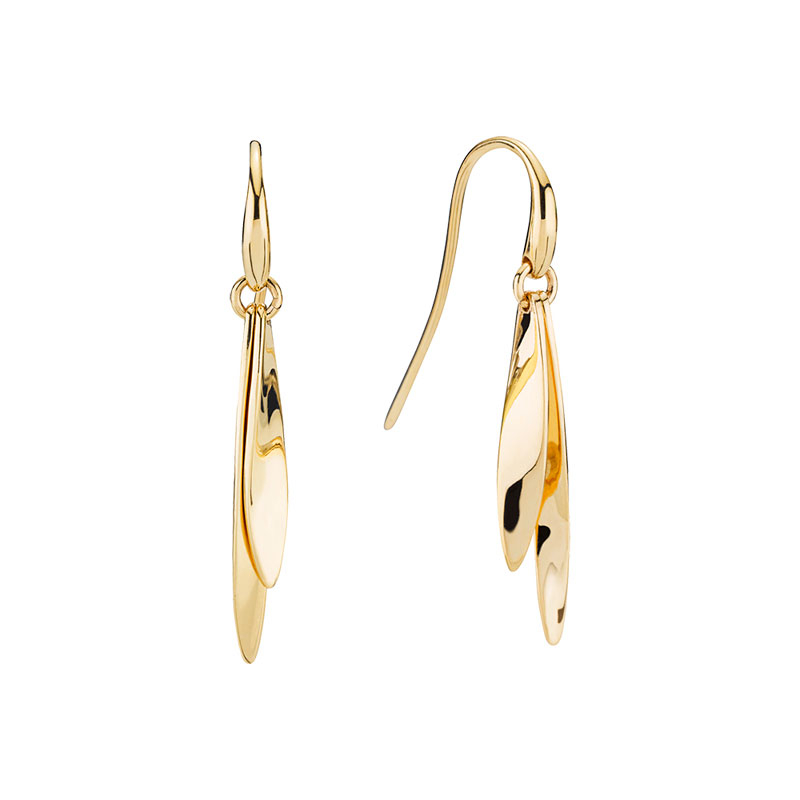 Lund Copenhagen 8 kt. guld blad ørehænger