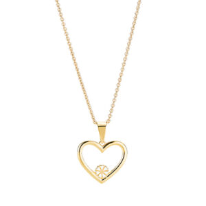 Lund Copenhagen Marguerit halssmykke - forgyldt hjerte med marguerit