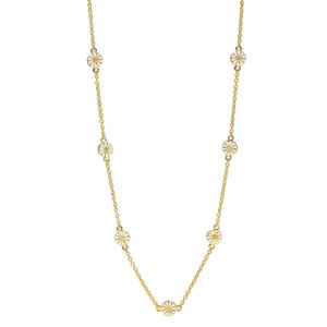 Lund Copenhagen Marguerit halssmykke - forgyldt med hvide margueritter