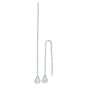 Lund Copenhagen Marguerit ørekæder Ø 5 mm, sølv med hvid emalje