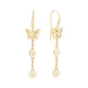 Lund Copenhagen Marguerit øreringe med sløjfer i forgyldt