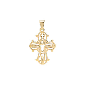 Lund Copenhagen åben forgyldt Dagmarkors vedhæng 20x15mm