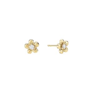 Lund Copenhagen blomsterøreringe i 8 kt guld med diamanter