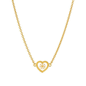 Lund Copenhagen forgyldt Marguerit halskæde med hjerte