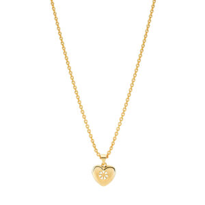 Lund Copenhagen forgyldt Marguerit hjerte halskæde