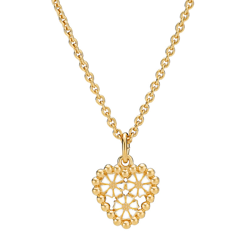 Lund Copenhagen forgyldt Marguerit hjertehalskæde