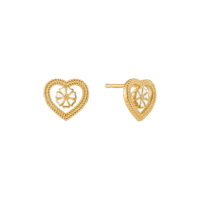 Lund Copenhagen forgyldt Marguerit øreringe med hjerte