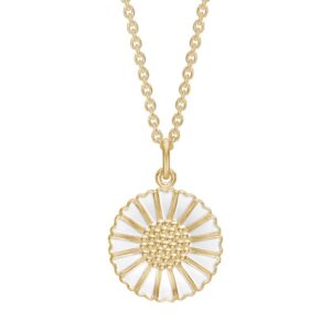 Lund Copenhagen halskæde i forgyldt med marguerit vedhæng Ø18