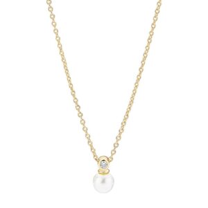 Lund Copenhagen halskæde i forgyldt med syntetisk perle