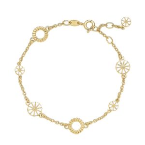 Lund Copenhagen marguerit armbånd i forgyldt med cirkler