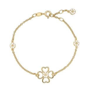 Lund Copenhagen marguerit armbånd i forgyldt med kløver