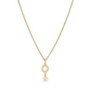 Lund Copenhagen marguerit halskæde i forgyldt med cirkel
