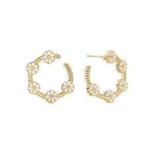 Lund Copenhagen marguerit øreringe i forgyldt