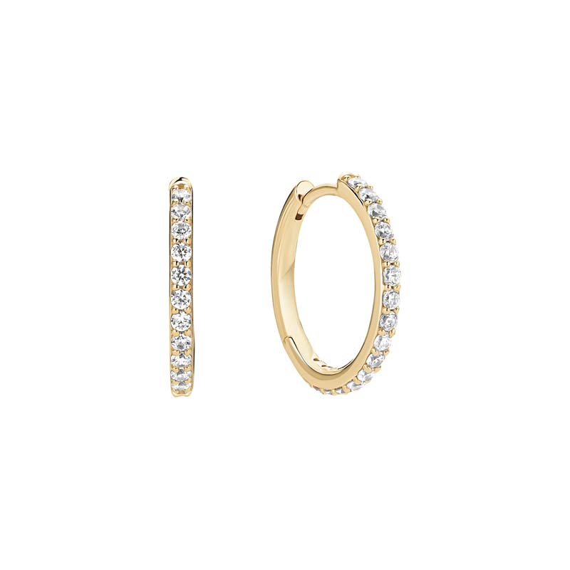 Lund Copenhagen øreringe i forgyldt med cubic zirkonia