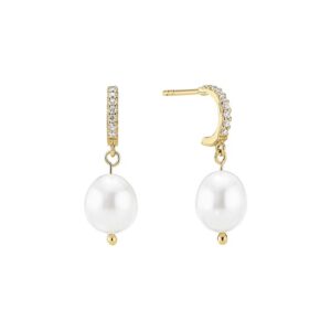 Lund Copenhagen øreringe i forgyldt med perler og zirkoner