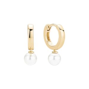 Lund Copenhagen øreringe i forgyldt med syntetisk perle