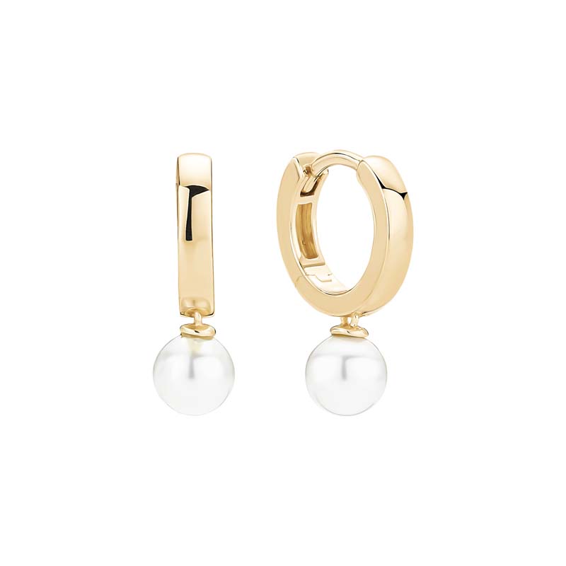 Lund Copenhagen øreringe i forgyldt med syntetisk perle