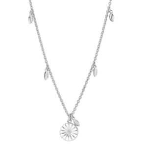 Lund Copenhagen sølv marguerit halskæde med blade